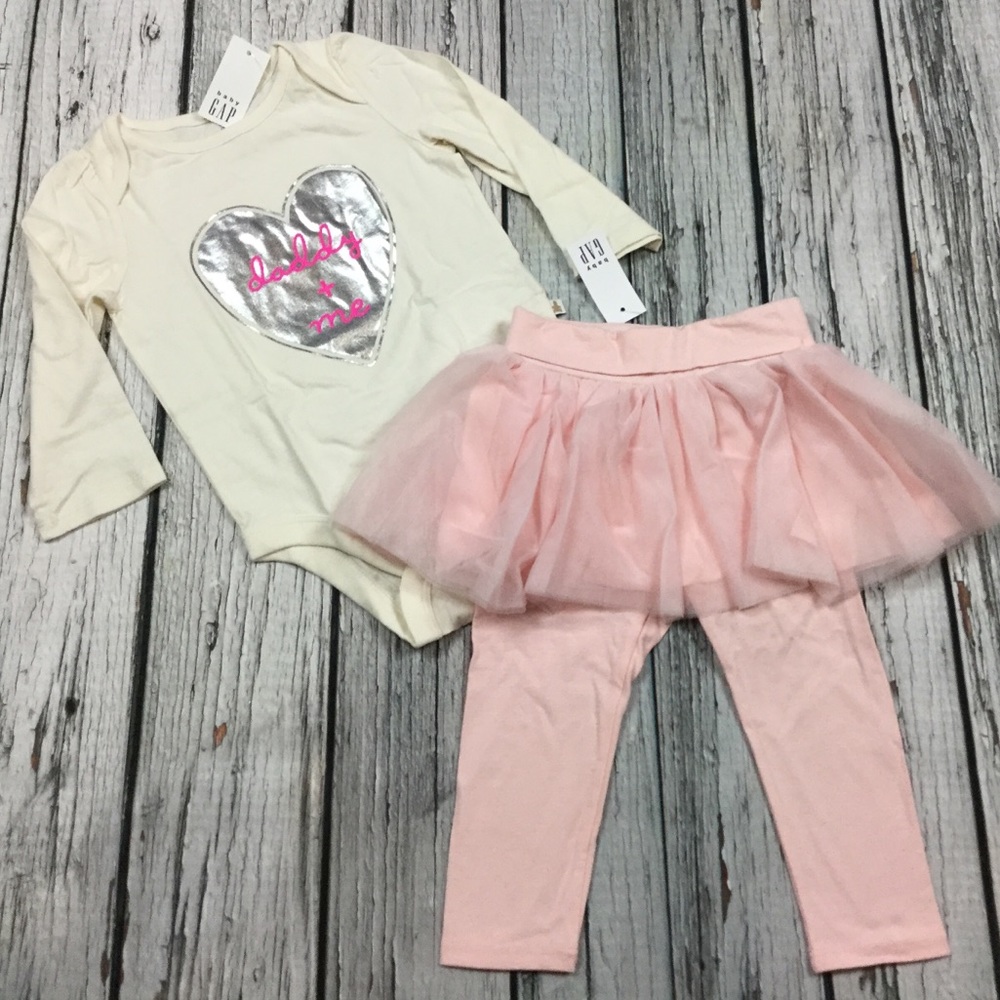 Gap Girls 3 6 12 18 Months Daddy and Me Top & Tutu Pants